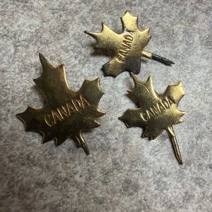 Gold Maple Leaf Brooch Set